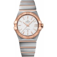 Replica Omega Constellation Automatic Chronometer 38mm Silver Dial and Rose Gold Men‘s Watch 123.20.38.21.02.007