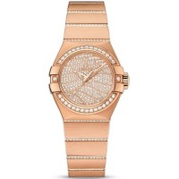 Replica Omega Constellation Co-Axial Master Chronometer Diamond Dial Rose Gold Women‘s Watch 123.55.27.20.55.006