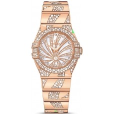 Replica Omega Constellation Quartz 27mm Mother of Pearl Dial Diamond Rose Gold Women‘s Watch 123.55.27.60.55.011