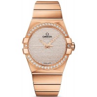 Replica Omega Constellation Co-Axial Master Chronometer Diamond Dial Rose Gold Women‘s Watch 123.55.38.20.99.004