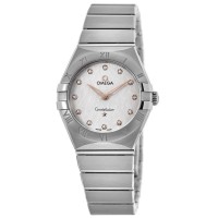 Replica Omega Constellation Manhattan Quartz 28mm Silver Dial Diamond Women‘s Watch 131.10.28.60.52.001