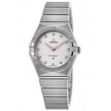 Replica Omega Constellation Manhattan Quartz 28mm Silver Dial Diamond Women‘s Watch 131.10.28.60.52.001