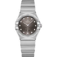 Replica Omega Constellation Manhattan Quartz 28mm Grey Dial Diamond Women‘s Watch 131.10.28.60.56.001