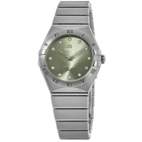 Replica Omega Constellation Quartz 28 MM Green Diamond Dial Steel Women‘s Watch 131.10.28.60.60.001