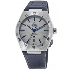 Replica Omega Constellation Co-Axial Master Chronometer Grey Dial Blue Men‘s Watch 131.13.39.20.06.002