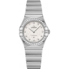 Replica Omega Constellation Manhattan Quartz 25mm Silver Dial Diamond Women‘s Watch 131.15.25.60.52.001