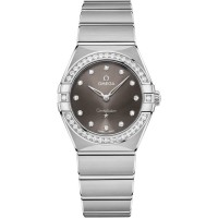 Replica Omega Constellation Manhattan Quartz 28mm Grey Dial Diamond Women‘s Watch 131.15.28.60.56.001