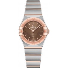 Replica Omega Constellation Manhattan Quartz 25mm Brown Dial Rose Gold and Women‘s Watch 131.20.25.60.13.001