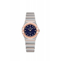 Replica Omega Constellation Manhattan Quartz 25mm Blue Dial Diamond Rose Gold and Women‘s Watch 131.20.25.60.53.002