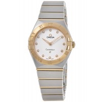 Replica Omega Constellation Manhattan Quartz 28mm Silver Dial Diamond Yellow Gold and Women‘s Watch 131.20.28.60.52.002