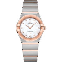 Replica Omega Constellation Manhattan Quartz 28mm Mother of Pearl Dial Diamond Rose Gold and Women‘s Watch 131.20.28.60.55.001