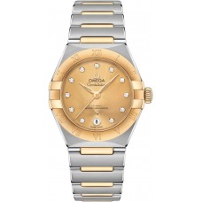 Replica Omega Constellation Manhattan Chronometer 29mm Champagne Dial Diamond Yellow Gold and Women‘s Watch 131.20.29.20.58.001