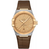 Replica Omega Constellation Co-Axial Master Chronometer Champagne Dial 18K Yellow Gold Brown Men‘s Watch 131.23.39.20.08.001