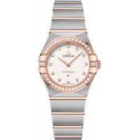 Replica Omega Constellation Manhattan Quartz 25mm Silver Dial Diamond Rose Gold and Women‘s Watch 131.25.25.60.52.001