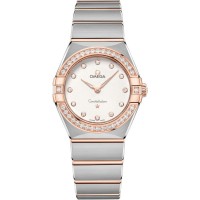 Replica Omega Constellation Manhattan Quartz 28mm Silver Dial Diamond Rose Gold and Women‘s Watch 131.25.28.60.52.001