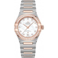 Replica Omega Constellation Manhattan Chronometer 29mm Mother of Pearl Dial Diamond Rose Gold and Women‘s Watch 131.25.29.20.55.001