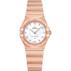 Replica Omega Constellation Manhattan Quartz 25mm Mother of Pearl Dial Diamond Rose Gold Women‘s Watch 131.50.25.60.55.001