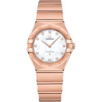 Replica Omega Constellation Manhattan Quartz 28mm Mother of Pearl Dial Diamond Rose Gold Women‘s Watch 131.50.28.60.55.001