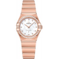 Replica Omega Constellation Manhattan Quartz 25mm Mother of Pearl Dial Diamond Rose Gold Women‘s Watch 131.55.25.60.55.001