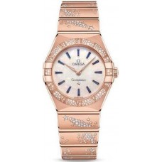 Replica Omega Constellation Manhattan Quartz 28mm Mother of Pearl Dial Diamond Rose Gold Women‘s Watch 131.55.28.60.99.002