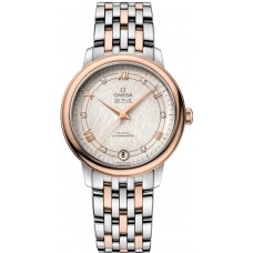 Replica Omega De Ville Prestige Co-Axial 32.7mm Silver Diamond Dial Rose Gold and Steel Women‘s Watch 424.20.33.20.52.003