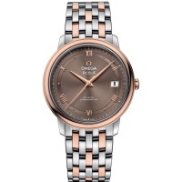 Replica Omega De Ville Prestige Co-Axial 36.8mm Brown Dial Rose Gold and Steel Men‘s Watch 424.20.37.20.13.001