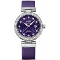 Replica Omega De Ville Ladymatic Purple Dial Diamond Women‘s Watch 425.37.34.20.60.001