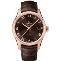 Replica Omega De Ville Hour Vision Brown Dial Rose Gold Men‘s Watch 433.53.41.21.13.001