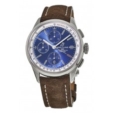 Replica Breitling Premier Chronograph 42 Blue Dial Brown Men‘s Watch A13315351C1X1