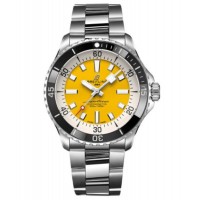 Replica Breitling Superocean Automatic 42 Yellow Dial Steel Men‘s Watch A17375211I1A1