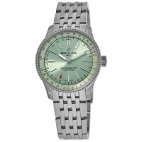 Replica Breitling Navitimer Automatic 35 Green Dial Steel Women‘s Watch A17395361L1A1