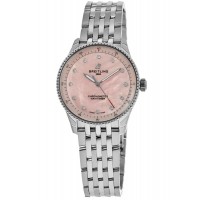 Replica Breitling Navitimer 32 Pink Mother of Pearl Diamond Dial Steel Women‘s Watch A77320D91K1A1