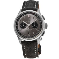 Replica Breitling Premier B01 Chronograph 42 Grey Dial Anthracite Nubuck Men‘s Watch AB0118221B1X1