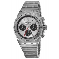 Replica Breitling Chronomat B01 42 Silver Chronograph Dial Men‘s Watch AB0134101G1A1