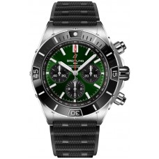 Replica Breitling Super Chronomat B01 44 Green Dial Rubber Strap Men‘s Watch AB0136251L1S1