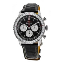 Replica Breitling Navitimer 1 B01 Chronograph 46 Black Dial Men‘s Watch AB0137211B1P1