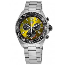 Replica Tag Heuer Formula 1 Quartz Chronograph Yellow Dial Steel Men‘s Watch CAZ101AM.BA0842