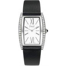 Replica Piaget Limelight Silver Dial Diamond White Gold Satin Strap Women‘s Watch G0A41189