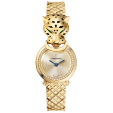 Replica Cartier Panthere Allongee Small Gold Dial Diamond Yellow Gold Women‘s Watch HPI01380