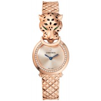 Replica Cartier Panthere Allongee Small Pink Dial Diamond Rose Gold Women‘s Watch HPI01381