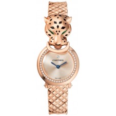 Replica Cartier Panthere Allongee Small Pink Dial Diamond Rose Gold Women‘s Watch HPI01381