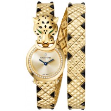 Replica Cartier Panthere Allongee Gold Dial Diamond Yellow Gold Women‘s Watch HPI01382