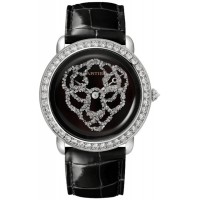 Replica Cartier Revelation Dune Panthere Medium Black Dial White Gold Diamond Women‘s Watch HPI01430