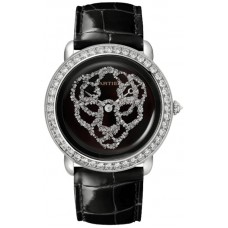 Replica Cartier Revelation Dune Panthere Medium Black Dial White Gold Diamond Women‘s Watch HPI01430