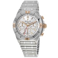 Replica Breitling Chronomat B01 42 Silver Chronograph Dial Rose Gold &Steel Men‘s Watch IB0134101G1A1