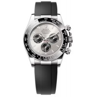 Replica Rolex Cosmograph Daytona White Gold Steel and Black Dial Oysterflex Men‘s Watch M126519LN-0006