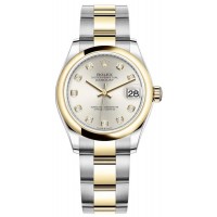 Replica Rolex Datejust 31 and Yellow Gold Silver Diamond Dial Women‘s Watch M278243-0019