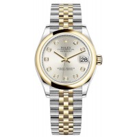 Replica Rolex Datejust 31 and Yellow Gold Silver Diamond Dial Women‘s Watch M278243-0020