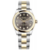 Replica Rolex Datejust 31 and Yellow Gold Dark Grey Diamond Dial Women‘s Watch M278243-0021