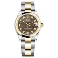 Replica Rolex Datejust 31 and Yellow Gold Black Mother-of-Pearl Diamond Dial Women‘s Watch M278243-0023